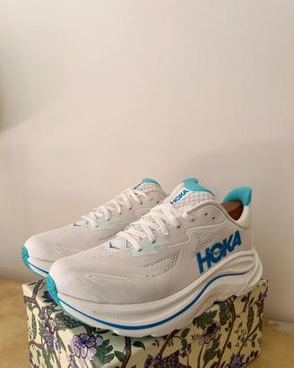 Sneakers Hoka Clifton 10 blu e bianche – Taglia 41