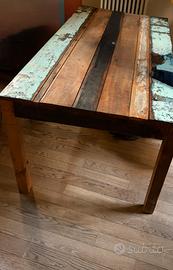 TAVOLO CASSETTIERA LEGNO MASSELLO