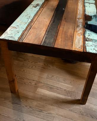 TAVOLO CASSETTIERA LEGNO MASSELLO