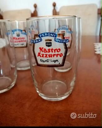 Bicchieri birra Peroni nastro azzurro export lager