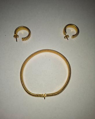 parure in oro bracciale orecchini tubogas