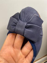 Ballerine blu lavanda con fiocco