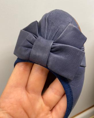 Ballerine blu lavanda con fiocco