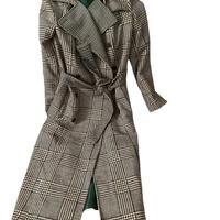 Cappotto donna tipo trench fantasia pied de poule