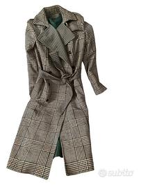Cappotto donna tipo trench fantasia pied de poule