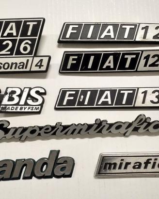 FIAT - 8 Fregi/Emblemi - Modelli ed Allestimenti
