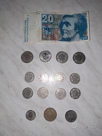 Banconota e monete franchi svizzeri marchi tedesch