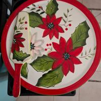 piatto porta pizza/torta in ceramica decorata