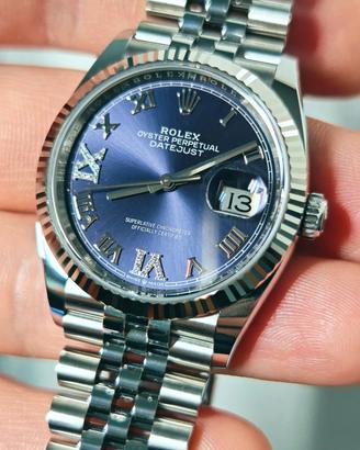 Rolex DJ 36 viola diamanti 126234 jubilee new 2025