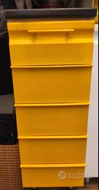 Cassettiera 5 cassetti gialla Scavolini 