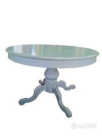 Tavolo rotondo laccato azzurro cielo