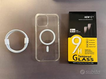 Cover e cavo originali iPhone 13 pro max + vetro