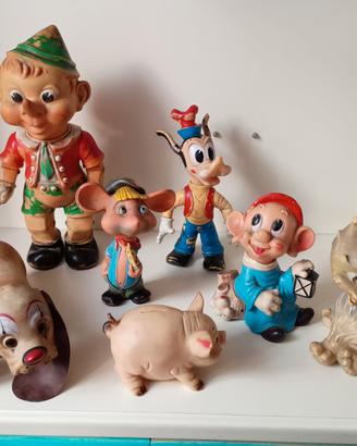Pupazzi Walt Disney in gomma Ledra Plastic e altro