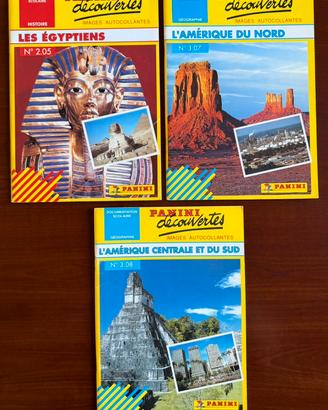 Tre album originali Panini Découvertes anni ’90.
