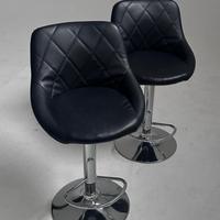 Coppia Sgabelli Bar Moderni Regolabili – Nero con