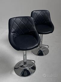 Coppia Sgabelli Bar Moderni Regolabili – Nero con