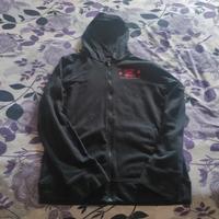 Felpa nera con cappuccio e zip hoodie Under Armour