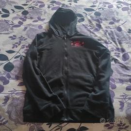 Felpa nera con cappuccio e zip hoodie Under Armour