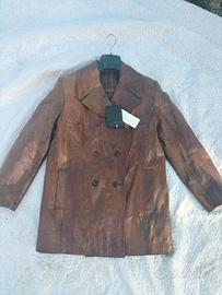 Giacca in vera pelle vintage donna Marrone 42