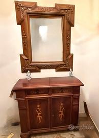 Mobile da ingresso  con specchiera intagliata