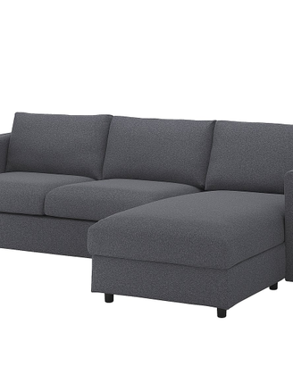 Divano letto 3 posti/chaise-longue sfoderabile