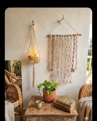 Portapiante da parete macrame  Arazzo macrame Boho