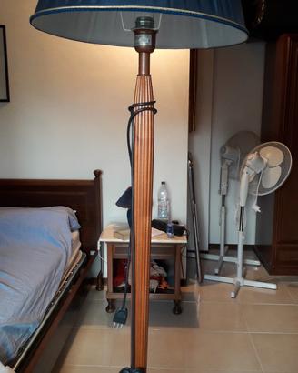 Lampada da terra in Stile, blu bordato oro, nuova,