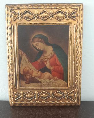 Quadretto Madonna con Bambino dorato