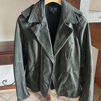 Giubbotto Armani chiodo in pelle nera