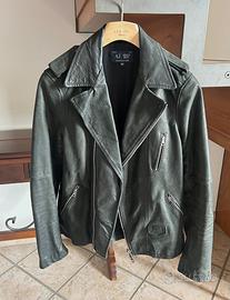 Giubbotto Armani chiodo in pelle nera