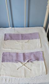 Federe in lino- cotone e cuscini