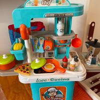 Cucina giocattolo 3 in 1 piu ‘ acessori