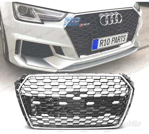 GRIGLIA PER AUDI A4 B9 15-19 LOOK RS4 PDC CROMATO 
