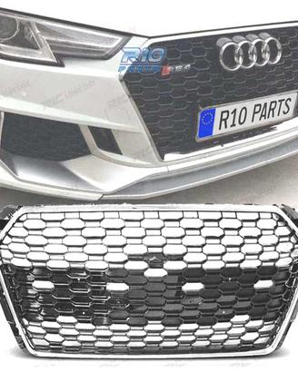 GRIGLIA PER AUDI A4 B9 15-19 LOOK RS4 PDC CROMATO 
