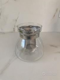 Teiera in vetro con filtro