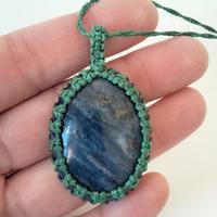 Collana lunga macramè con Sodalite