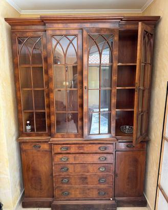 Vetrina Credenza classica stile Inglese in mogano