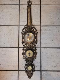 Orologio da parete vintage con barometro, termomet