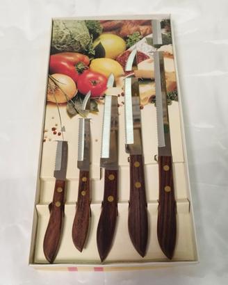 Coltelli da cucina manico legno 6 pezzi