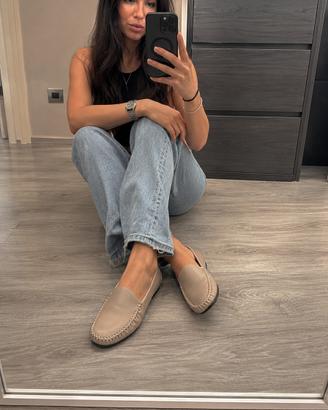 Mocassini donna beige