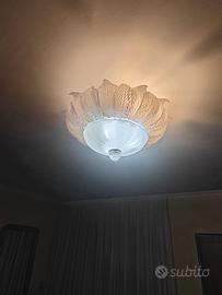 Lampadario a foglie vetro di murano