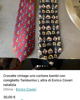 Cravatte vintage 100% Lino