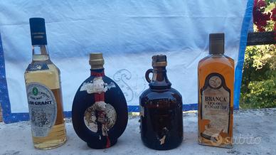 Bottiglie varie : whisky, Brandy,grappa