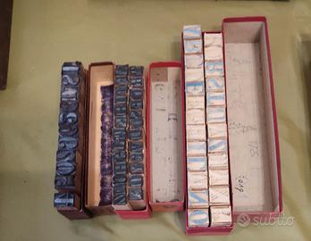 3 set caratteri mobili in legno timbri