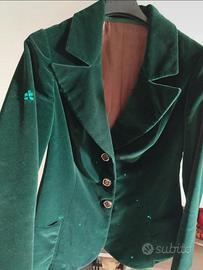 Giacca vintage anni 70 velluto verde S