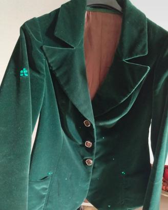 Giacca vintage anni 70 velluto verde S