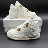 Air Jordan 4 Metallic Gold Jordan 4 bianche oro 36
