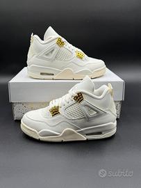 Air Jordan 4 Metallic Gold Jordan 4 bianche oro 36