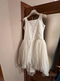 Abito cerimonia damina o comunione bianco nuovo