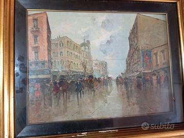 Olio su tavola Romolo leone